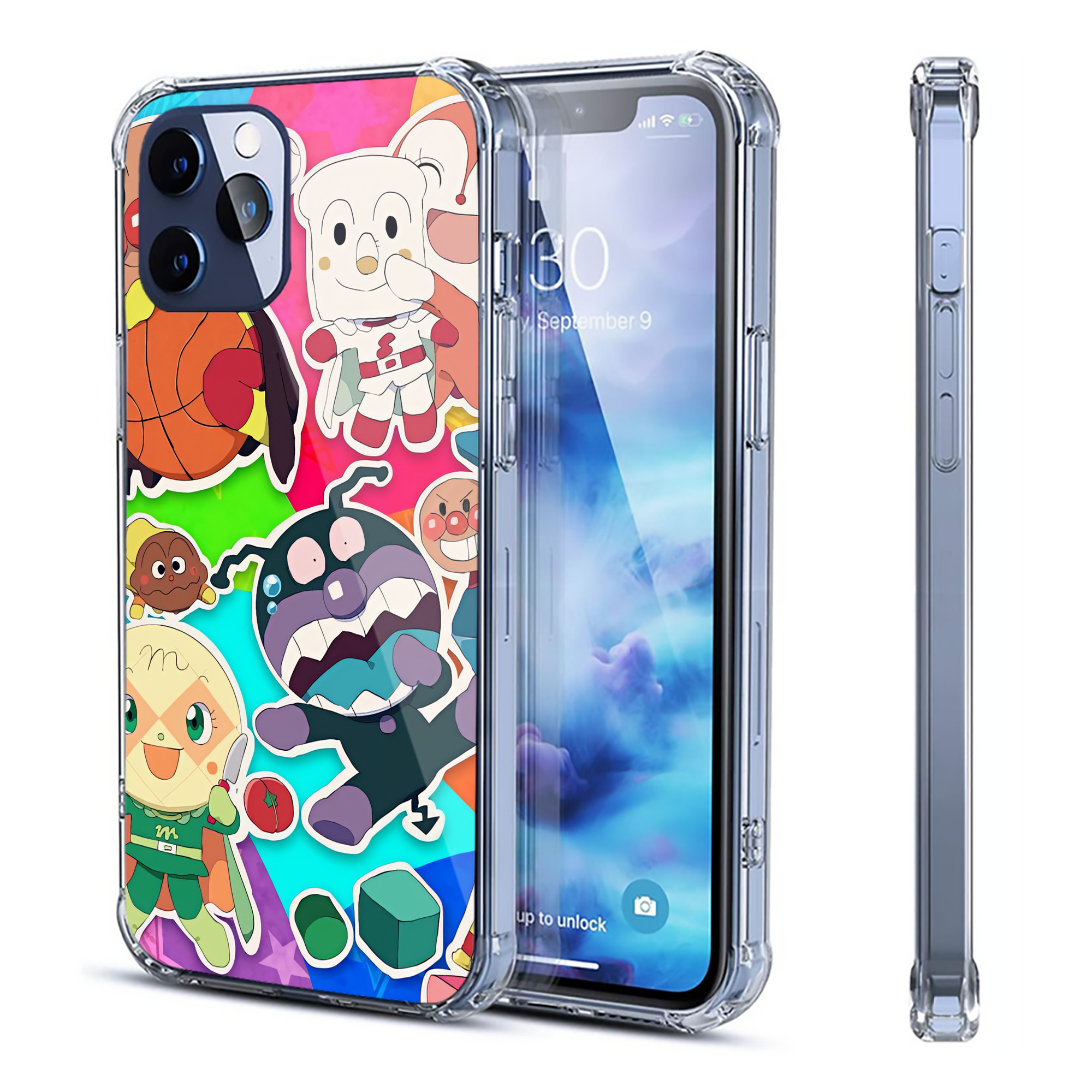 （画像用） アンパンマン Anpanman 【iPhone 12シリーズ対応】透明スマホケース（クリアソフトケース）
